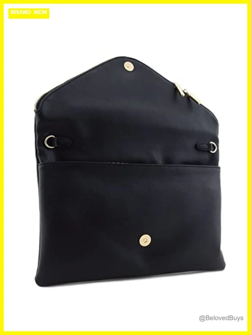 Oversized Envelope Clutch Faux Leather Chain Evening Bag